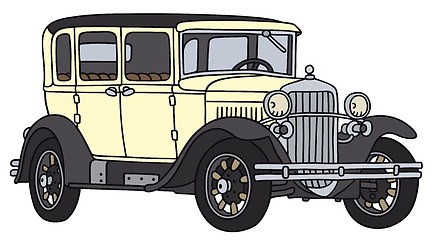 Image showing Vintage cream car