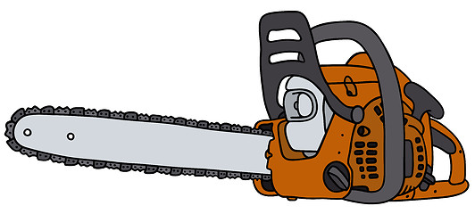 Image showing Orange chainsaw