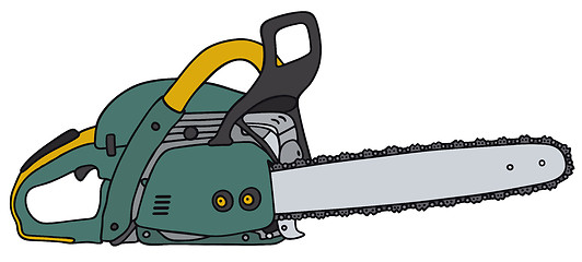 Image showing Green chainsaw