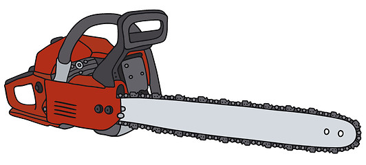 Image showing Red chainsaw