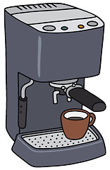 Image showing Blue electric espresso maker