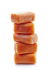 Image showing stack of caramel candies