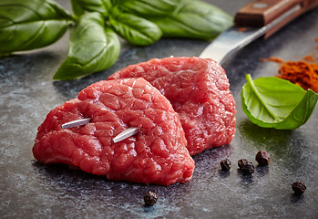 Image showing fresh raw meat cuts