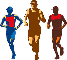 Image showing Triathlete Marathon Front Collection Retro