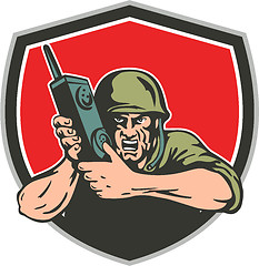 Image showing World War Two American Soldier Field Radio Shield