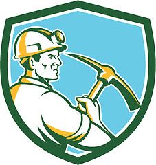 Image showing Coal Miner Hardhat With Pick Axe Side Shield Retro