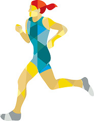 Image showing Female Triathlete Marathon Runner Low Polygon