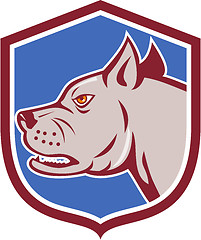 Image showing Mastiff Dog Mongrel Head Shield Cartoon