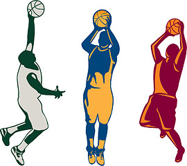 Image showing Basketball Player Shooting Retro Collection