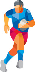 Image showing Rugby Player Running Low Polygon