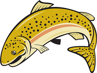 Image showing Rainbow Trout Jumping Cartoon Isolated