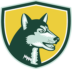 Image showing Siberian Husky Dog Head Crest Retro