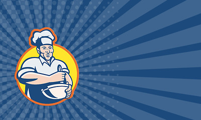 Image showing Business card Cook Chef Baker With Mixing Bowl Retro