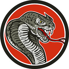 Image showing Cobra Viper Snake Circle Retro