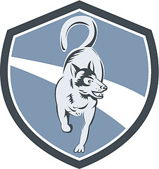 Image showing Husky Dog Crest Retro