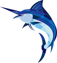 Image showing Blue Marlin Fish Jumping Low Polygon