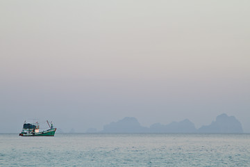 Image showing Boat sailing in thailand
