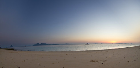 Image showing Nightfall at the beach in thailand