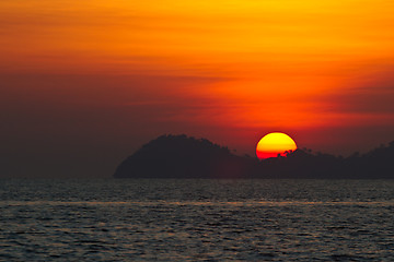 Image showing Sunset at the beach in thailand