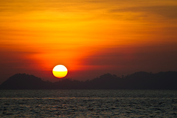 Image showing Sunset at the beach in thailand