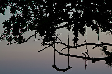 Image showing Rudimentary swing at the beach in thailand