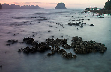 Image showing Sunste at beach in Krabi Thailand