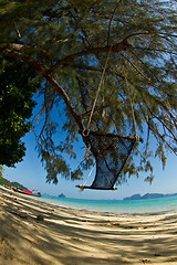 Image showing hammock at the beach in thailand