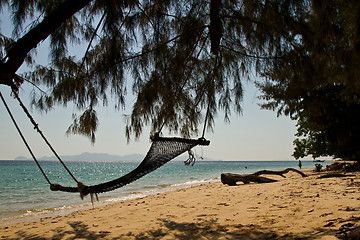 Image showing hammock at the beach in thailand