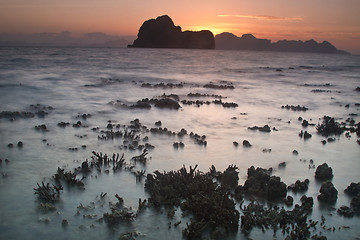 Image showing Sunste at beach in Krabi Thailand