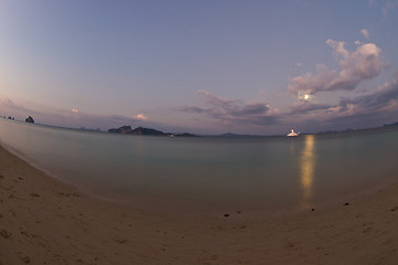 Image showing Nightfall at the beach in thailand