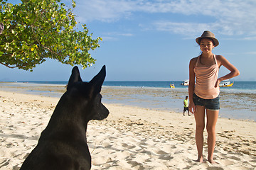 Image showing Dog at the beach