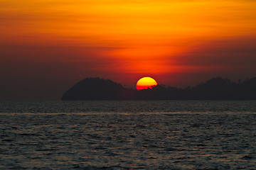 Image showing Sunset at the beach in thailand