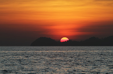 Image showing Sunset at the beach in thailand