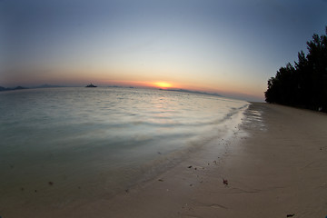 Image showing Nightfall at the beach in thailand