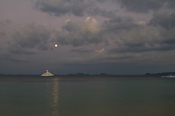 Image showing Nightfall at the beach in thailand