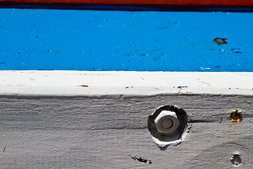 Image showing Painted wood of a boat