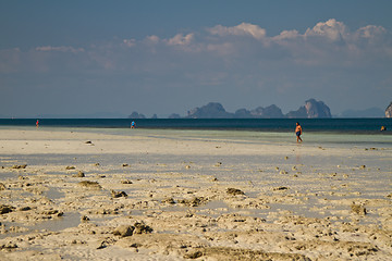 Image showing At the beach in thailand at low tide