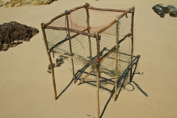 Image showing Fishing net at the beach in thailand