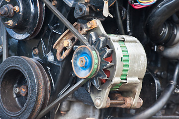 Image showing Motor closeup Long tail boat  in Railay Beach Thailand