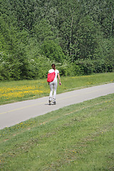 Image showing Woman on roller