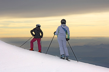 Image showing Two skiers