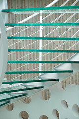 Image showing modern glass spiral staircase