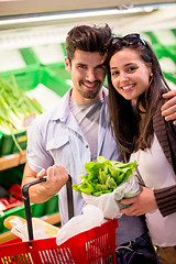 Image showing couple shopping in a supermarket