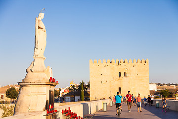 Image showing Roman Bridge of Cordoba - statue detail