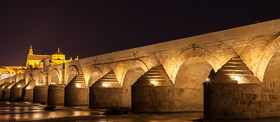 Image showing Cordoba Bridge during night