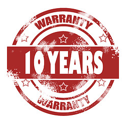 Image showing Ten years warranty grunge stamp