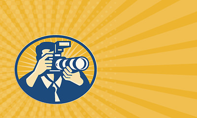 Image showing Business card Photographer DSLR Camera Shooting Retro