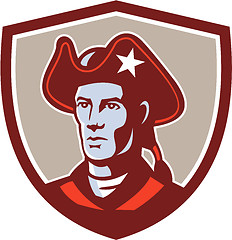 Image showing American Patriot Minuteman Head Crest Retro