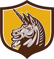 Image showing Unicorn Horse Head Side Crest Retro