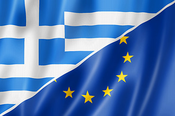 Image showing Greece and Europe flag